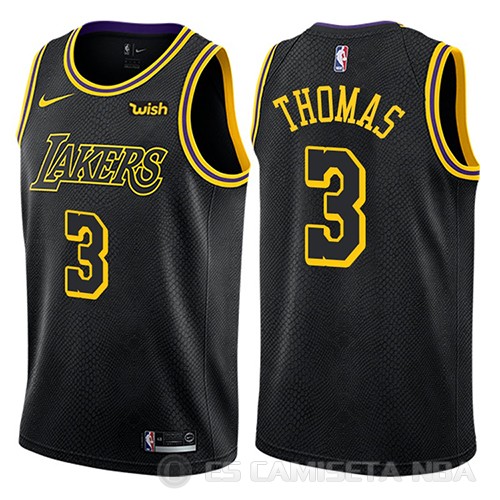 Camiseta Isaiah Thomas #3 Los Angeles Lakers Ciudad 2018 Negro - Haga un click en la imagen para cerrar